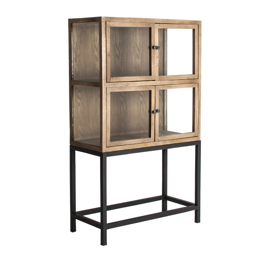 Vitrines szekrénymodul oldalnézetből – üvegajtós kialakítás