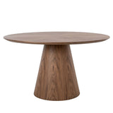 Kortárs stílusú, diófa furnérral borított, dizájn étkezőasztal forgatható porcelán betéttel