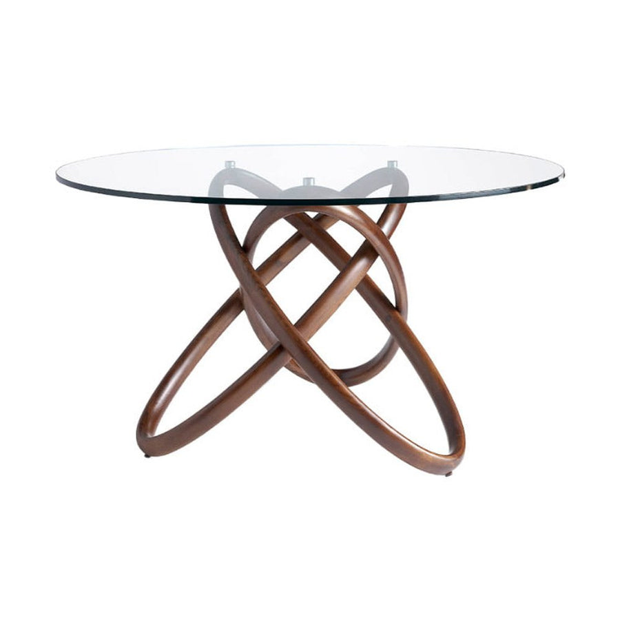 Kortárs stílusú, kőrisfából készült, dizájn étkezőasztal edzett üveglappal. 