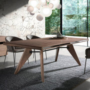 Kortárs stílusú, nagyméretű, diófa furnérral borított dizájn étkezőasztal.