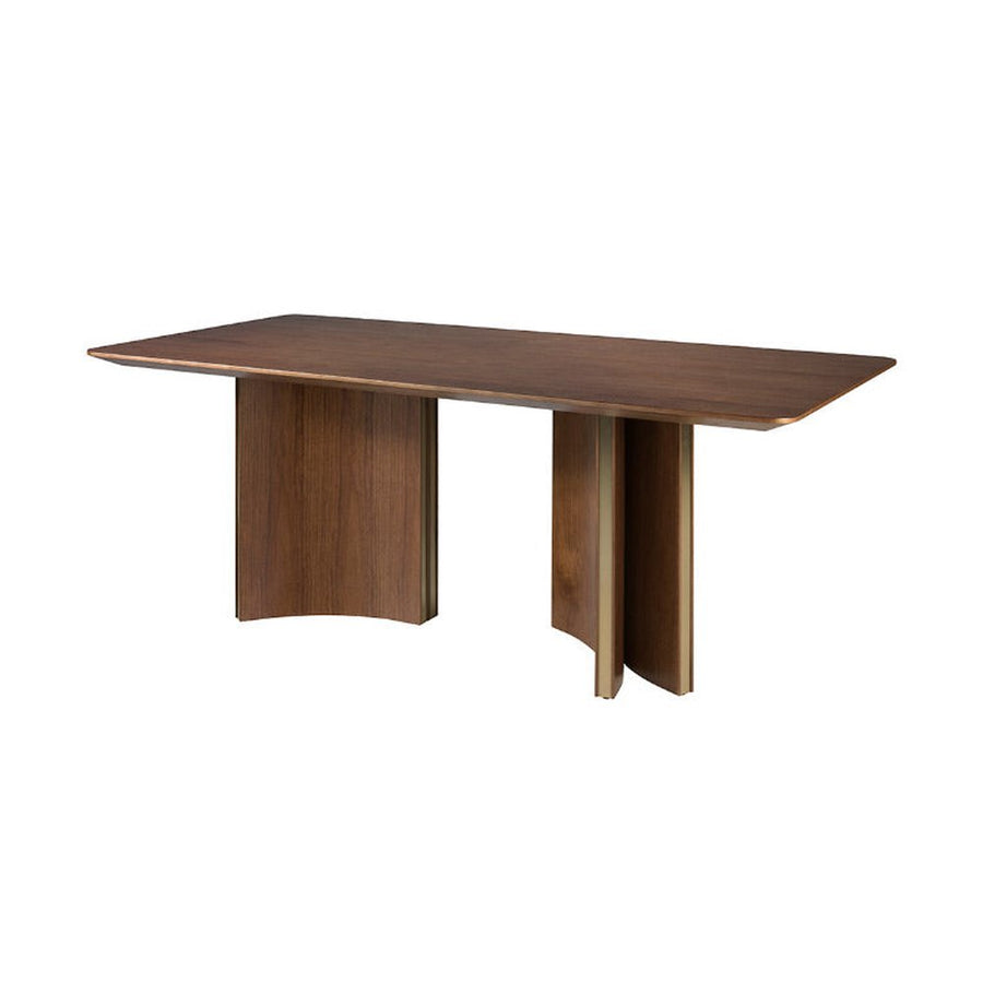 Kortárs stílusú, nagyméretű, diófa furnérral borított, dizájn étkezőasztal.