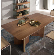 Kortárs stílusú, nagyméretű, diófa furnérral borított, dizájn étkezőasztal.