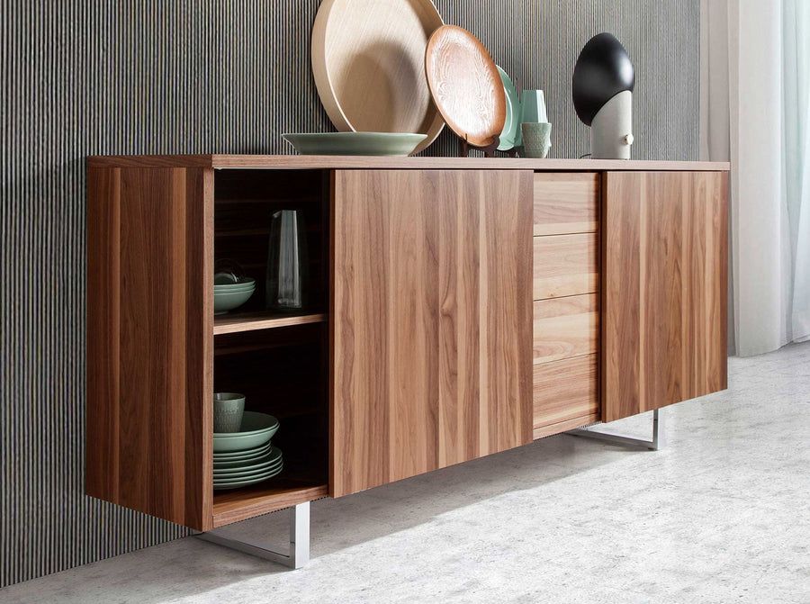 Angel Cerdá 210 cm diófa furnéros tálalókomód tolóajtókkal