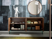 Angel Cerdá komód nyitott tárolórésszel, polcos kialakítással