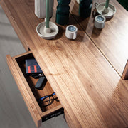 Angel Cerdá diófa furnéros polc részlet kihúzott fiókkal