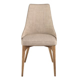 Angel Cerdá bézs kárpitozott étkezőszék frontális nézet