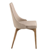 Angel Cerdá bézs design szék oldalnézet diószínű fa lábakkal