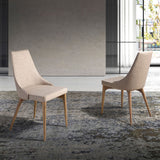 Angel Cerdá bézs szövet étkezőszék modern enteriőrben