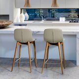 Angel Cerdá taupe műbőr bárszék modern konyhapultnál