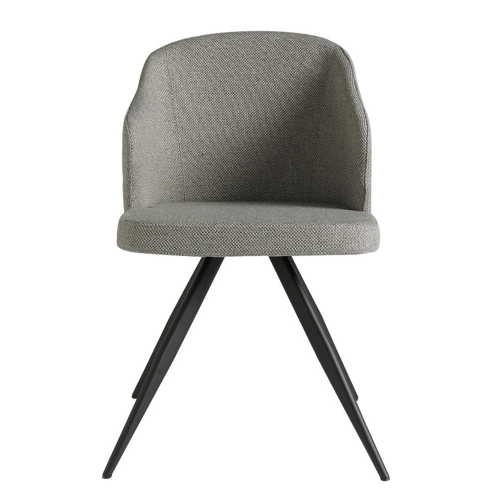 Angel Cerdá világosszürke kárpitozott étkezőszék elölnézetben