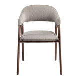 Angel Cerdá szürkésbarna karosszék diószínű kőrisfa lábakkal oldalnézetben