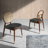 Angel Cerdá rattan szék páros elrendezésben modern enteriőrben