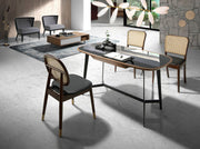 Angel Cerdá kőrisfa étkezőszékek design étkezőasztal mellett enteriőrben