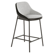 Angel Cerdá fekete fémvázas bárszék szürke szövet és fekete műbőr kárpitozással