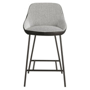 Angel Cerdá modern bárszék elölnézetben fekete acél lábakkal