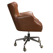 Maverick sötétbarna marhabőr irodai forgószék profil nézet