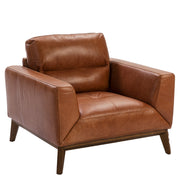 Kortárs design bőrfotel dohánybarna 86 cm