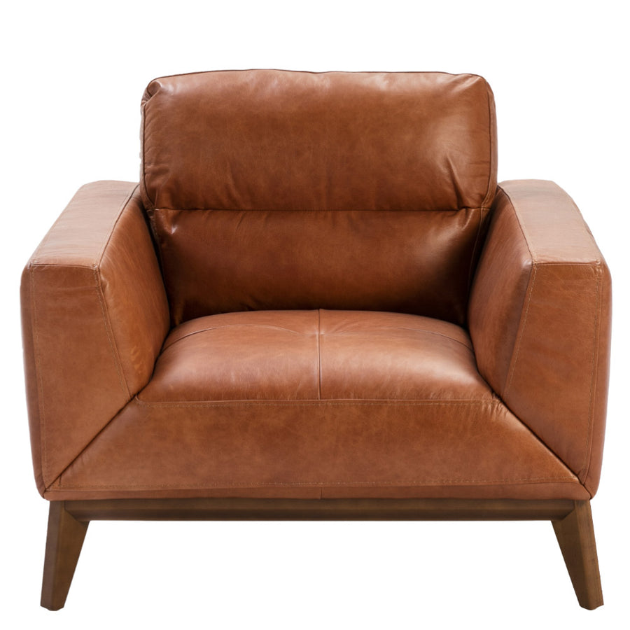 Kortárs design bőrfotel dohánybarna 86 cm