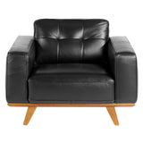 Angel Cerdá kortárs fekete marhabőr fotel front nézetből