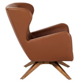 Angel Cerdá barna dizájn karosszék oldalnézetből fa csillaglábazattal