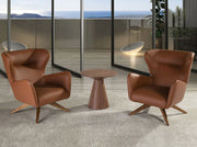 Angel Cerdá barna design pihenőfotel páros elrendezésben modern nappaliban