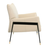 Angel Cerdá törtfehér design fotel oldalnézet fekete fém vázzal