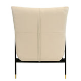 Angel Cerdá bőrfotel hátulnézet aranyszínű lábvégződésekkel