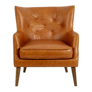 Angel Cerdá barna bőrfotel front nézetből 89 cm