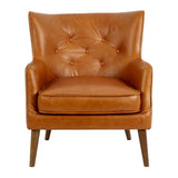 Angel Cerdá barna bőrfotel front nézetből 89 cm