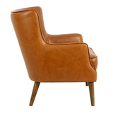 Angel Cerdá kortárs barna marhabőr fotel oldalnézet