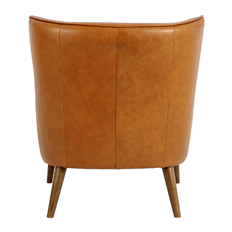 Angel Cerdá barna design fotel hátulnézet fa lábakkal