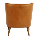 Angel Cerdá barna design fotel hátulnézet fa lábakkal