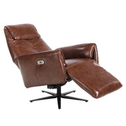 Angel Cerdá elektromos bőr pihenőfotel döntött háttámlával és lábtartóval