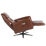 Angel Cerdá bőr pihenőfotel fekete acél csillaglábazattal