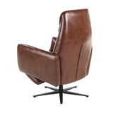 Angel Cerdá bőr pihenőfotel fekete acél csillaglábazattal hátulnézetben