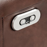 Angel Cerdá elektromos bőrfotel USB csatlakozó részlet, és a motoros funkciókat vezérlő gombok