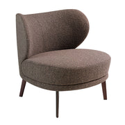 Angel Cerdá barna szövet dizájn fotel sötétbarna acél lábakkal