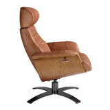 Angel Cerdá karamell bőrfotel oldalnézet dönthető háttámlával