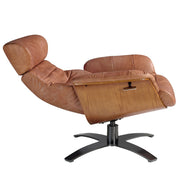 Angel Cerdá bőr pihenőfotel diófa furnér oldalpanelekkel