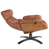 Angel Cerdá bőr pihenőfotel diófa furnér oldalpanelekkel