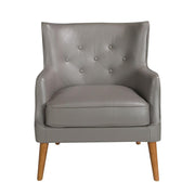 Angel Cerdá kortárs hamuszürke bőrfotel front nézetből 89 cm