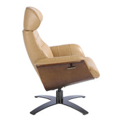 Angel Cerdá homokszínű forgó relax fotel oldalnézet