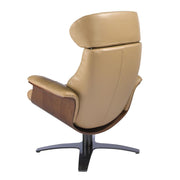 Angel Cerdá bőr relax fotel hátulnézet furnérozott fa szerkezettel