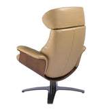 Angel Cerdá bőr relax fotel hátulnézet furnérozott fa szerkezettel