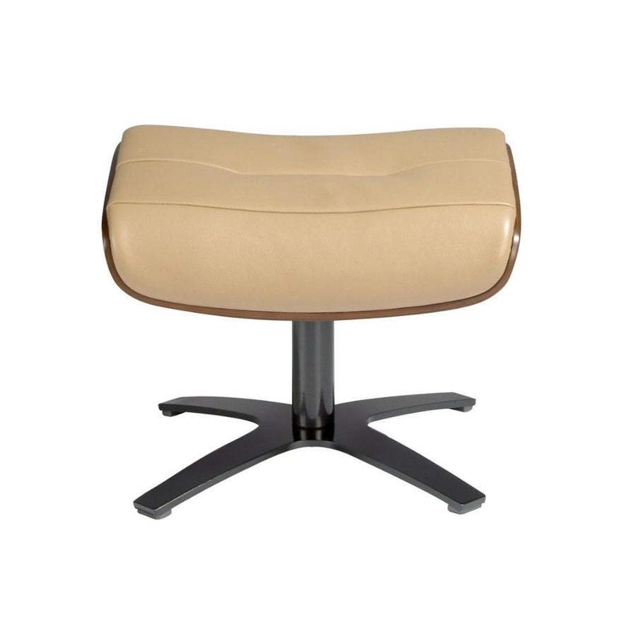 Angel Cerdá homokszínű bőr design lábtartó diófa furnérral