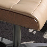 Angel Cerdá diófa furnéros bőr ottomán közelről