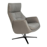 Angel Cerdá szürke bőr forgatható pihenőfotel 109 cm