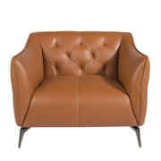 Angel Cerdá agyagbarna bőr design fotel elölnézet