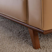 Angel Cerdá kanapé részlet diószínű fa lábszerkezettel és bőr kárpittal