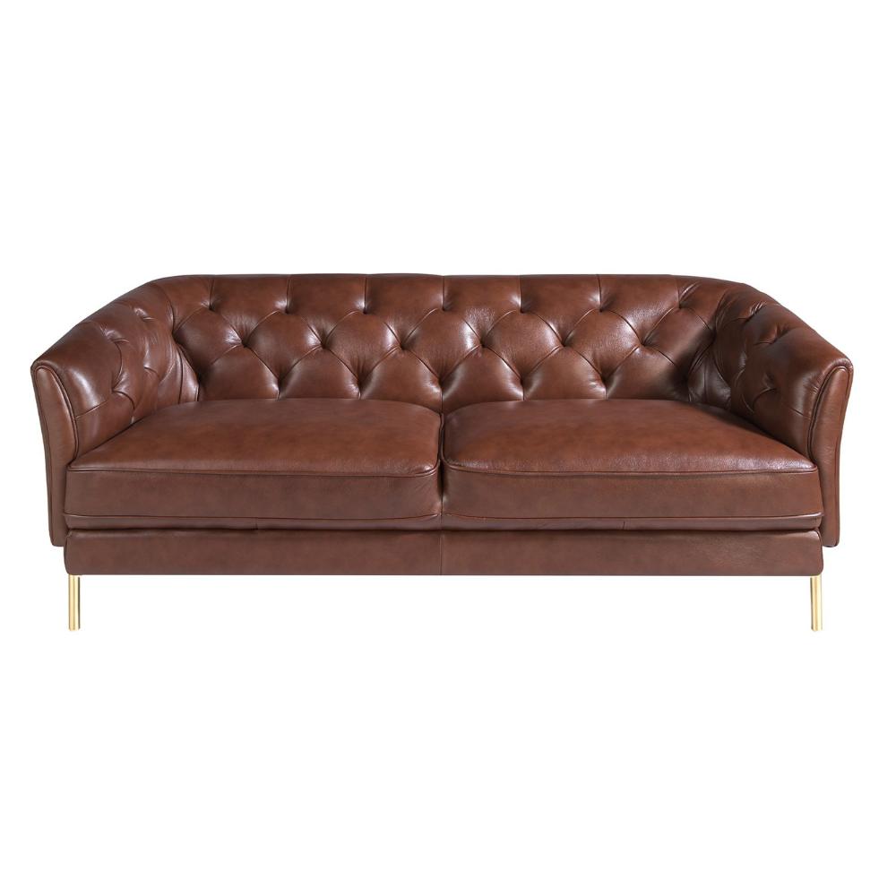 Angel Cerdá Chesterfield stílusú design bőr kanapé front nézet